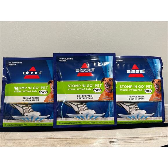 Bissell Stomp 'n Go Pet Stain Lifting Pad+ OXY 3 Pack Discontinued New Sealed - Picture 1 of 3